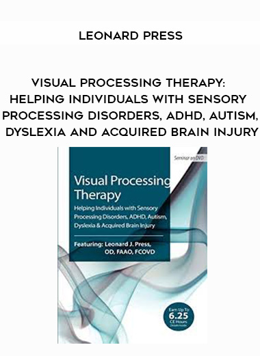 Visual Processing Therapy: Helping Individuals with Sensory Processing Disorders, ADHD, Autism, Dyslexia and Acquired Brain Injury – Leonard Press